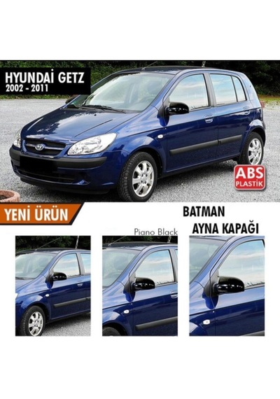 Hyundai Getz Uyumlu Yarasa Ayna Kapağı Abs Plastik Batman Piano Black Batman Ayna
