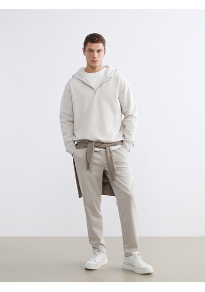 Lcw Vision Bej Uzun Kollu Erkek Hoodie