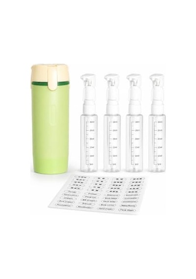 Tr 4'ü 1 Arada Seyahat Pompalı Şişe Seti, 4 X 30 Ml Doldurulabilir Kozmetik Ve Kişisel Bakım Seyahat Kabı, Etiket