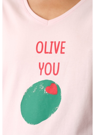 Penti Renkli Olive You Pamuklu Şort Pijama Takımı