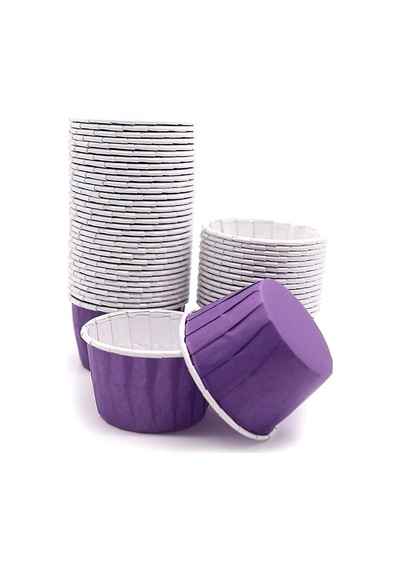 50'li Mor Muffin Kek Kalıbı , Kek Kapsülü Cupcake Kalıbı , Airfryer Uyumlu Plastik Mor Diğer