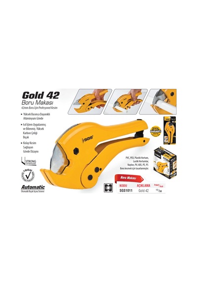 Sgs1011 Gold42 Pprc Boru Kesme Makası 42mm