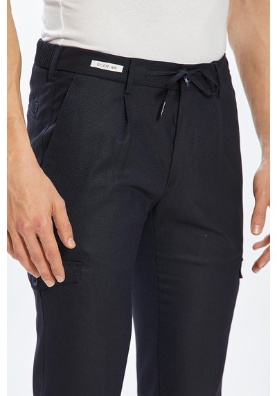 Ecer Liffey Pleated Kargo Pantolon-lacivert Lacivert