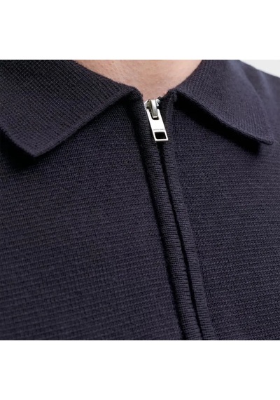 Jack & Jones 12295861 Jprblamilano Spring Knit Zip Polo Ss Sn Tişört Lacivert