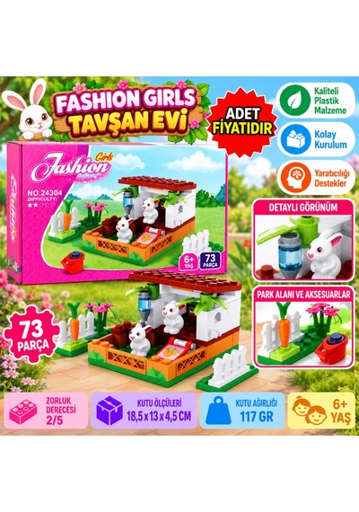 Arkhenx Ausini Parça Fashion Girls Tavşan Evi Bzs1 Standart