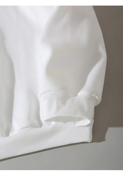Startmore Adrift Letter Graphic Drop Shoulder Sweatshirt Beyaz Beyaz