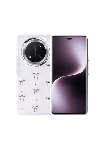 Kilifone - Honor Magic 7 Lite Uyumlu Kılıf Airbag Tasarımlı Simli Şeffaf Kutup Kapak - Fiyonk - T37075