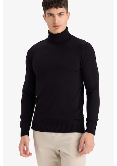 Defacto Slim Fit Dar Kesim Balıkçı Yaka Basic Düz Triko Kazak R1124az25wnbk27 Siyah