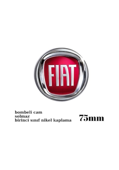 Fiat Logo Panjur Arması Nikel Yuvarlak Küçük Boy 7,5cm Kırmızı ZUM