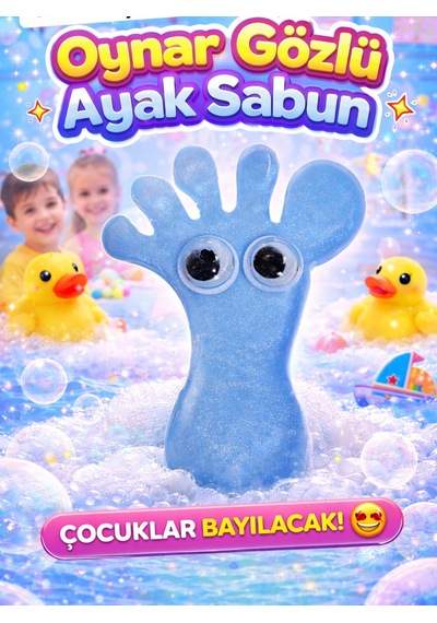 5 Adet Oynar Gözlü Ayak Sabun El Yapımı Gliserinli Çocuk Sabunu Eğlenceli & Hediye Seti