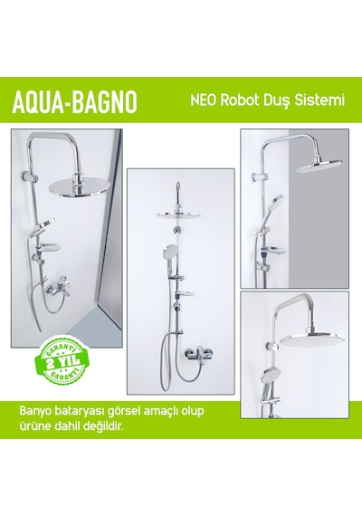 Aqua Bagno Vivera Neo Tepe Duşu Seti Krom