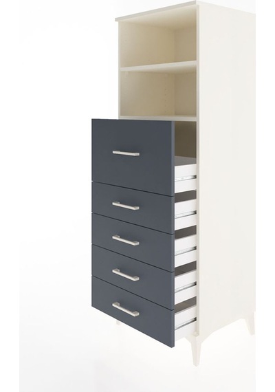 Hyperion Dolap 2 Raflı 5 Çekmeceli 60x44x163 Aytaşı-antrasit Aytaşı