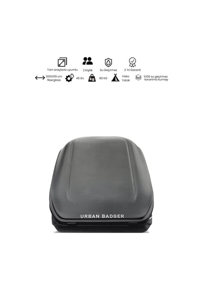 Urban Badger Nomad 2 Kişilik Araç Üstü Çadır Siyah