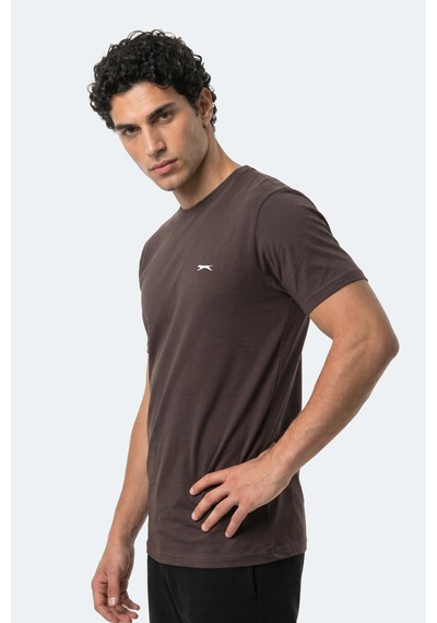 Slazenger Rosalva T Erkek Pamuklu Koyu Kahve Tişört Kahverengi