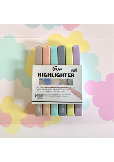 Ayrex Kare Tip 6 Lı Highlighter Fosforlu Kalem Morandi Serisi Genel