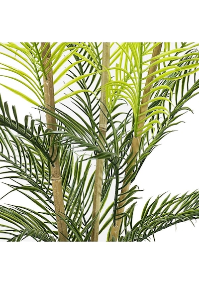 Yapay Çiçek Areka Ağacı Palmiye Ağacı Bambu Saplı Gümüş Saksılı S