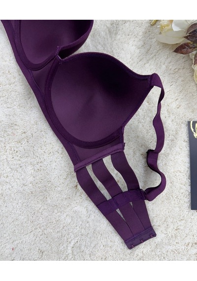 Le Jardin Marilyn Soft Cup Balenli Desteksiz Büyük Beden Sütyen - Mürdüm