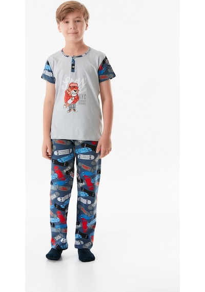 Fullamoda Baskılı Bisiklet Yaka Erkek Çocuk Pijama Takımı 24mıcg631212228-lacivert 24MICG631212228-Lacivert Fullamoda Baskılı Bisiklet Yaka Erkek Çocuk Pijama Takımı 24mıcg631212228-lacivert 24MICG631212228-Lacivert