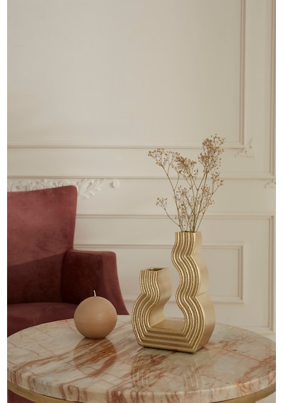Karaca Home Vendi Vazo Gold 13,5x7,5x20 Cm TEK EBAT