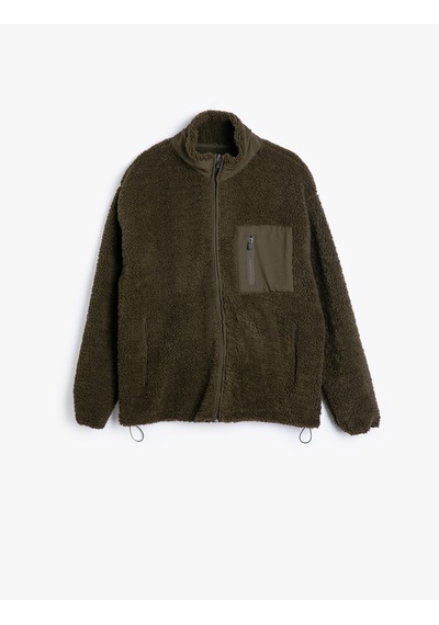 Koton Dik Yaka Fermuarlı Cep Detaylı Kalın Kumaşlı Oversize Peluş Spor Ceket Haki 5wam20008nk Koton Dik Yaka Fermuarlı Cep Detaylı Kalın Kumaşlı Oversize Peluş Spor Ceket Haki 5wam20008nk
