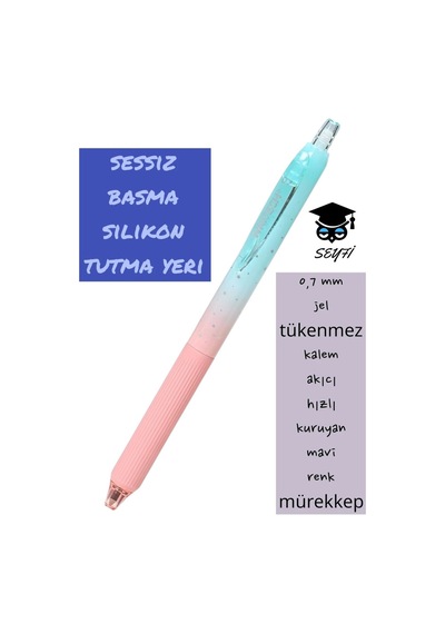 0,7 Mm Jel Tükenmez Kalem Akıcı Hızlı Kuruyan Mavi Renk Mürekkep Writech Amerikan Marka Sessiz Kalem Yeşil
