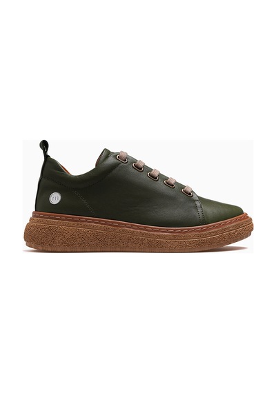Mammamia Kadın Deri Günlük Sneaker Ayakkabı 26y D26ya-7750 Haki Haki