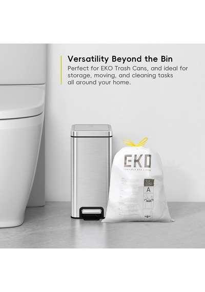 Easy Dispense Roll 80 Adet Ekstra Güçlü İpli Küçük Çöp Torbası, 1,6 Galon Çöp Torbası 3-6 L 1 Paket Beyaz, Kod A