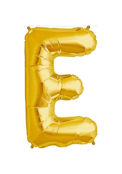 E Harf Folyo Balon Altın Gold 100 CM Doğum Günü. Yaş Günü. Parti