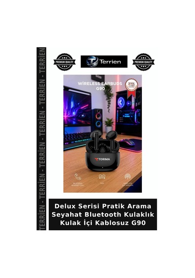 Delux Serisi Pratik Arama Seyahat Bluetooth Kulaklık Kulak İçi Kablosuz G90