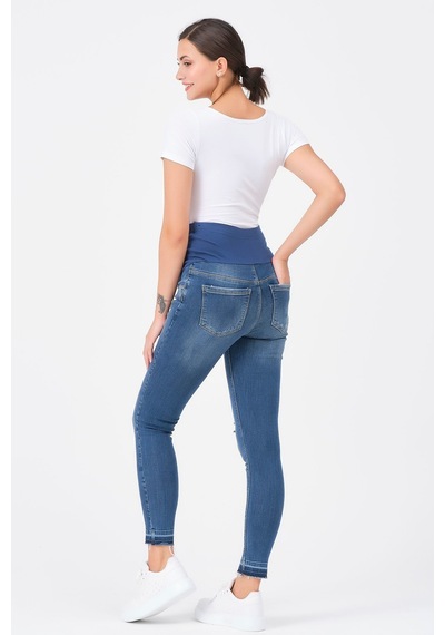 Busa Hamile Jean Skinny Mavi-mavi
