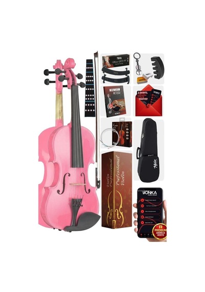 Midex HGA34PİNK - TYS Pembe 3 / 4 Çocuk Kemanı Full Set (10 - 13 Yaş İçin)