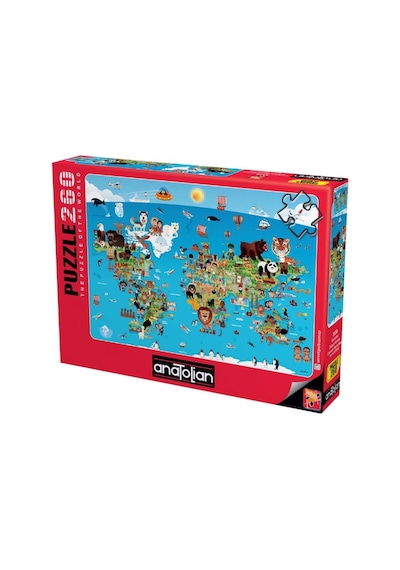 Puzmooyuncak Anatolian 260 Parça Karikatür Dünya Haritası Puzzle