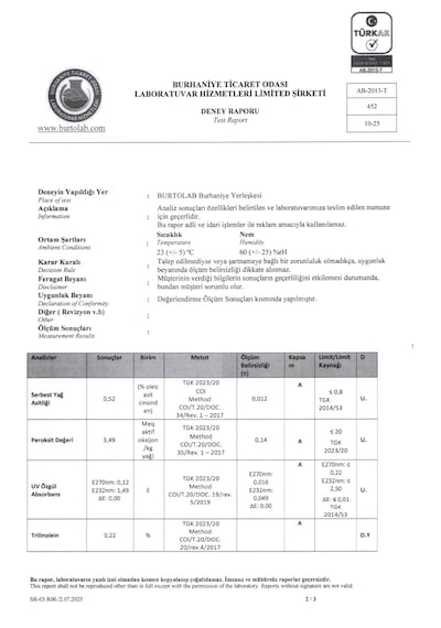 2 Lt Natürel Birinci Zeytinyağı 2025/26 Oliveart Soğuk Sıkım Filtresiz