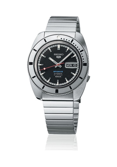 Seiko5 Sports Pepper Black 1968 Recreation Limitli Üretim Otomatik Erkek Kol Saati Metalik