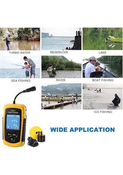 Valkyrie Lcd Renkli Ekran Taşınabilir Kablolu Balık Bulucu 100 M Nlik Aralığı Sonar Yankı Iskandil Balık Bulucu