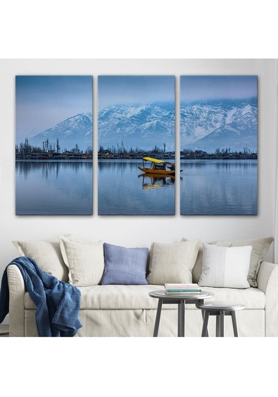 Es10 KY Özel Hindistan Srinagar Dal Gölü Kış Manzara Tablosu-1244 (50 x 70)