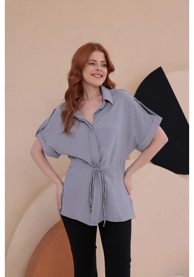 Bbbutikbasic Yarasa Apoletli Spz Model Gömlek Hkn34 gri