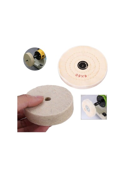 Polisan Mücevher Metal Altın Gümüş Parlatma Keçesi Pamuklu Katman Cizik Giderici Disk 2 Li Set