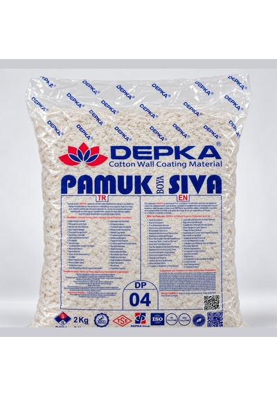 Depka Pamuk Sıva Dp04 2 Kg 7-8 M² İpek Sıva Alternatifi Isı Ve Ses Yalıtımlı Dekoratif Sıva