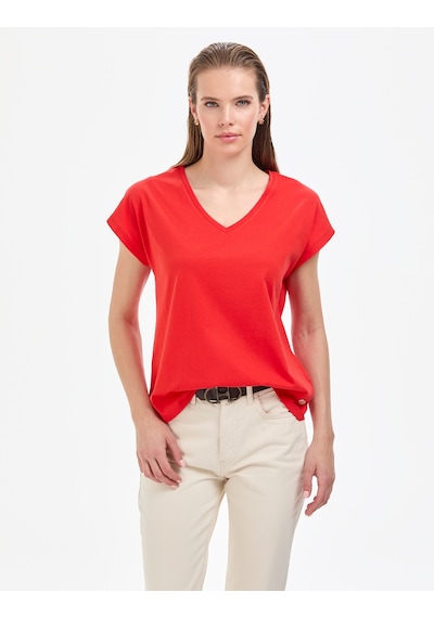 Pierre Cardin Kadın Kırmızı Tişört Basic 50325454-vr030