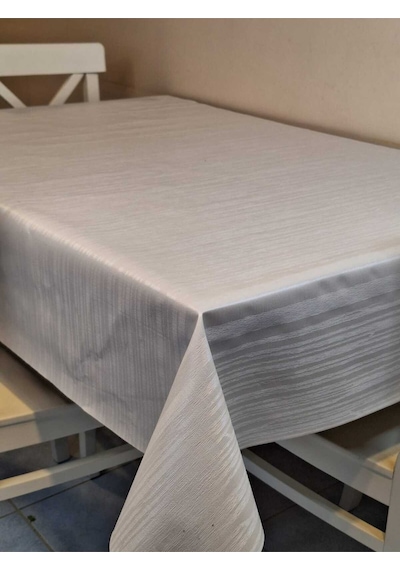Elyaflı Pvc Muşamba - Desenli Silinebilir Masa Örtüsü Mrl78a Beyaz