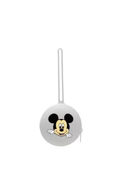 Mickey Mouse Baskılı Silikon Emzik Kutusu - Emzik Saklama Kabı - Hijyenik Ve Askılı Tasarım Gri Açık Gri