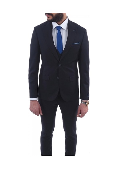 Jan Carlucci Slimfit Yelekli Drop 6 Takım (476249345) Lacivert
