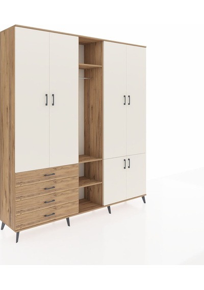 Hyperion Dolap 14 Raflı 4 Çekmeceli Tek Askılı 220x44x243 Çam-aytaşı/çam Çok Renkli Hyperion Dolap 14 Raflı 4 Çekmeceli Tek Askılı 220x44x243 Çam-aytaşı/çam Çok Renkli