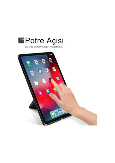 Fuchsia Apple Uyumlu iPad Air 11 2024-2025 İle Renkli Karbon Trifolding Kalem Bölmeli Tablet Kılıfı Kapaklı Kılıf