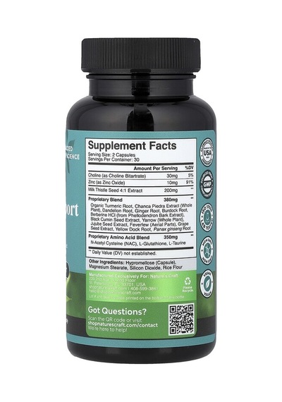 Nature's Craft, Liver Support + Na-c With Milk Thistle Extract, 60 Capsules