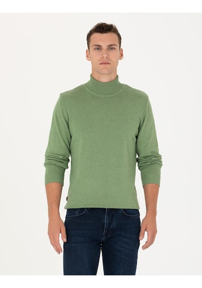Pierre Cardin Erkek Koyu Yeşil Melanj Triko Kazak 50276162-vr127 Koyu Yeşil