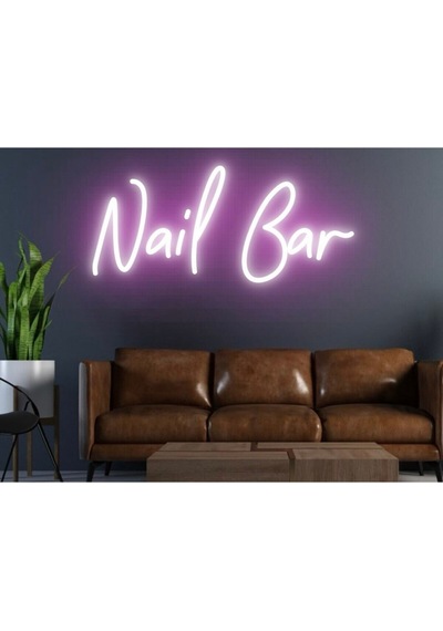 Nail Bar Yazılı Neon Tabela Pembe