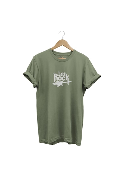 Lets Rock Elektro Gitar Baskılı Festival %100 Pamuk Regular Fit Bisiklet Yaka Haki T-shirt Haki Lets Rock Elektro Gitar Baskılı Festival %100 Pamuk Regular Fit Bisiklet Yaka Haki T-shirt Haki