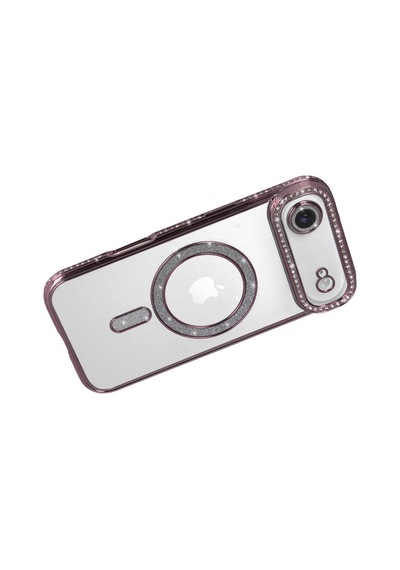 Apple İphone Uyumlu 17 Air Joke Simli Magneticsafe Kılıf - Pembe